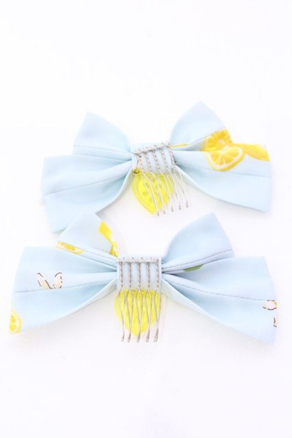 画像3: metamorphose / Dreaming heart Lemon リボンコーム  サックス O-25-08-16-1023-ME-AC-IG-ZT394-F003 (3)