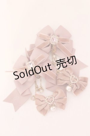 画像: LIZ LISA / チェックリボン4つセットクリップ（無地）  ピンク O-25-08-16-1036-LO-ZA-OW-ZT394-F004