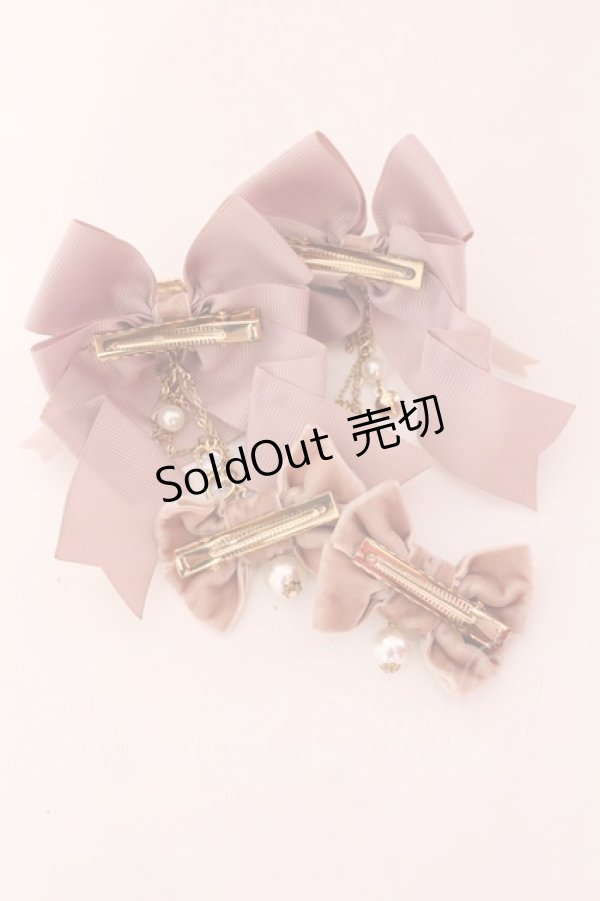 画像4: LIZ LISA / チェックリボン4つセットクリップ（無地）  ピンク O-25-08-16-1036-LO-ZA-OW-ZT394-F004 (4)