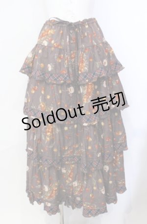 画像: PINK HOUSE / チェリーと薔薇柄段々スカート  パープル O-25-08-16-062-LO-SK-OW-OS