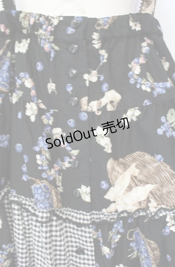 【極美品✨レア‼️】ピンクハウス　ブルーベリーファームプリントパッチワークスカート 極美品✨レア‼️】ピンクハウス ブルーベリーファームプリント
