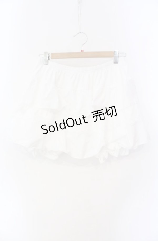 画像1: m petit by misako / 裏起毛フリルドロワーズ L｜LL シロ O-25-08-16-069-LO-PA-IG-OS (1)