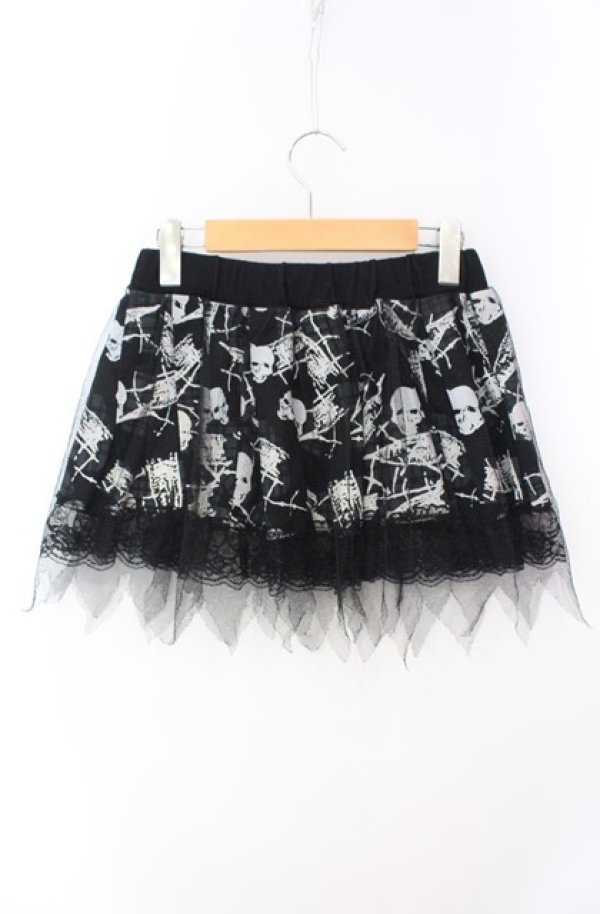 画像2: Drug Honey / スカルチェックプリントミニスカート  ブラック O-25-08-16-080-PU-SK-IG-ZY (2)