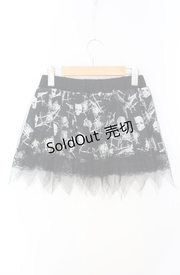 画像2: Drug Honey / スカルチェックプリントミニスカート  ブラック O-25-08-16-080-PU-SK-IG-ZY (2)