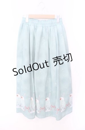 画像: axes femme / クリームソーダ柄スカート F グリーン O-25-08-16-081-AX-SK-OW-OS