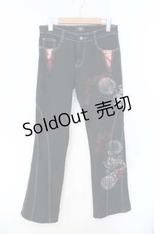 画像: gouk / 和柄ptデニムパンツ  インディゴ O-25-08-16-084-GO-PA-OW-OS