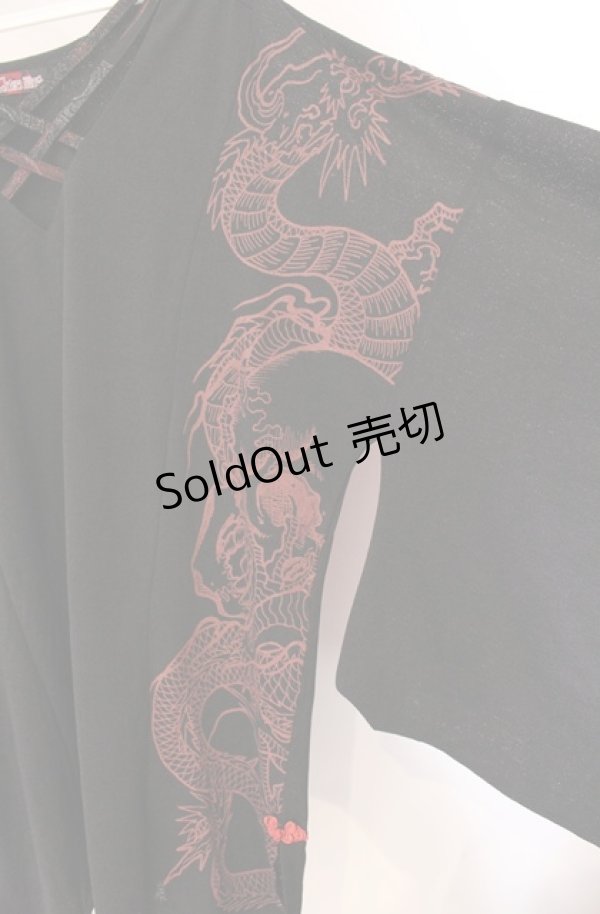 画像2: Qutie Frash / 着物クロスT  ブラック×レッド O-25-08-16-104-QU-TO-IG-OS (2)