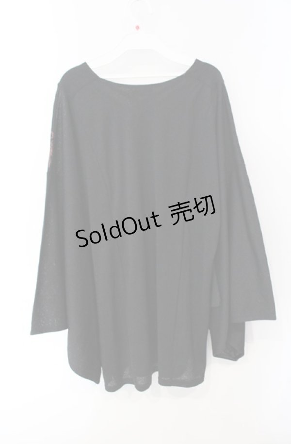 画像3: Qutie Frash / 着物クロスT  ブラック×レッド O-25-08-16-104-QU-TO-IG-OS (3)