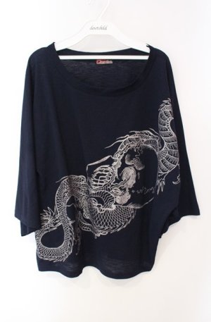 画像: Qutie Frash / 2021年ノベルティフェアドルマンTシャツ  ネイビー×シルバー O-25-08-16-109-QU-TS-IG-OS