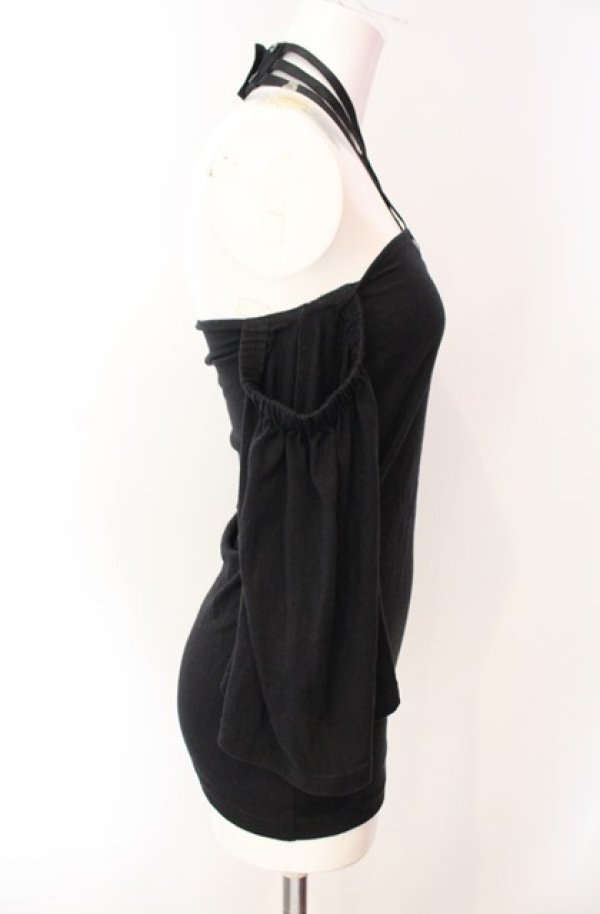 画像2: SEX POT ReVeNGe / クロスネックオフショルカットソー  ブラック O-25-08-16-010-SP-TO-IG-ZT166 (2)