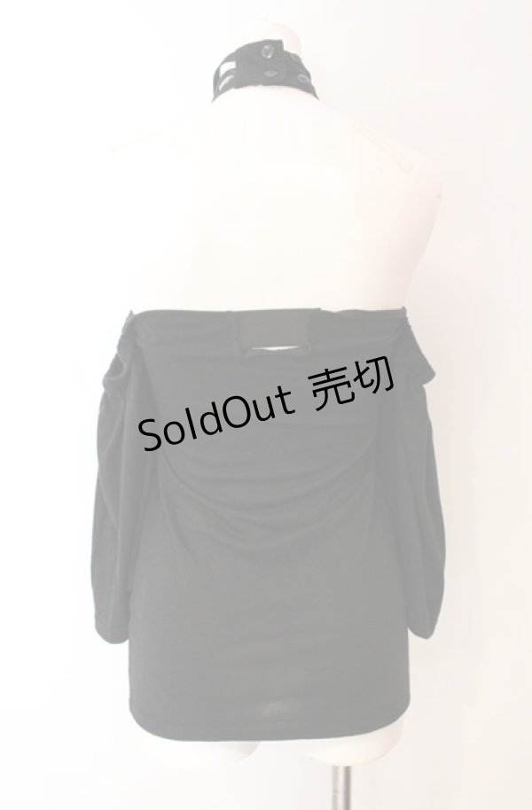 画像3: SEX POT ReVeNGe / クロスネックオフショルカットソー  ブラック O-25-08-16-010-SP-TO-IG-ZT166 (3)