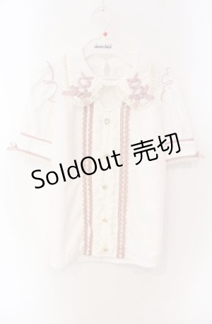 画像: LIZ LISA / ツインリボンアクセサリーブラウス  シロ×ピンク O-25-08-16-014-LO-BL-IG-OS