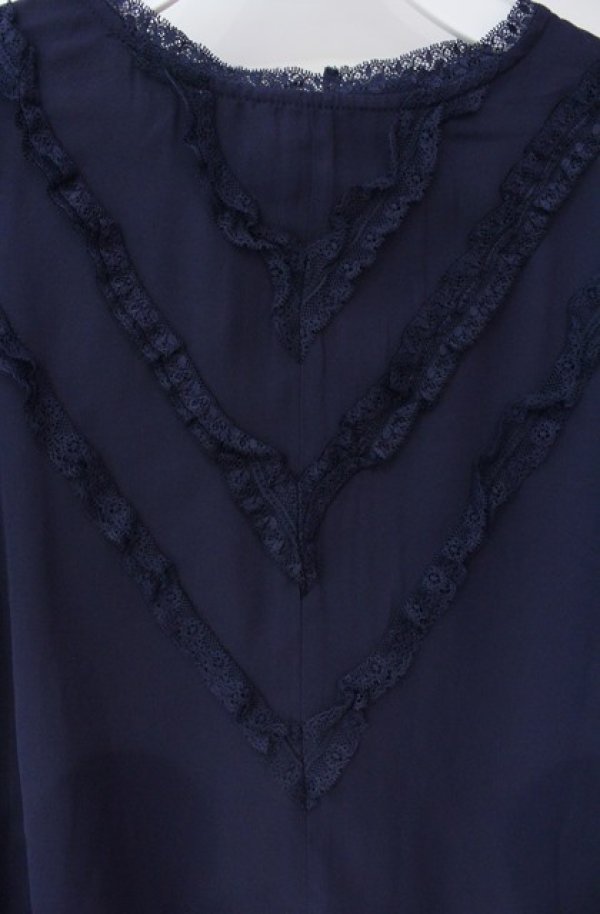 画像2: an another angelus / レース使いブラウス  ネイビー O-25-08-16-015-CA-BL-IG-ZT065 (2)