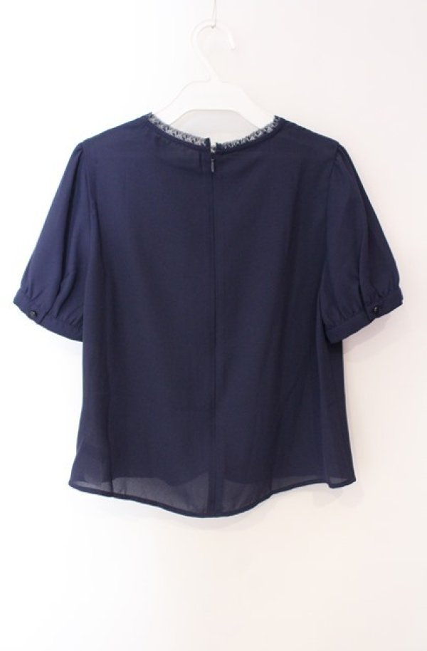 画像3: an another angelus / レース使いブラウス  ネイビー O-25-08-16-015-CA-BL-IG-ZT065 (3)