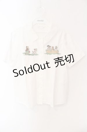 画像: Jane Marple / NURSERY LANDのキャットエンブロイダリーブラウス S シロ O-25-08-16-017-JM-BL-IG-OS