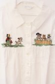 画像2: Jane Marple / NURSERY LANDのキャットエンブロイダリーブラウス S シロ O-25-08-16-017-JM-BL-IG-OS (2)
