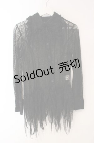 画像: FRILL / 総レースランダムカットブラウス  ブラック O-25-08-16-021-HN-BL-OW-OS