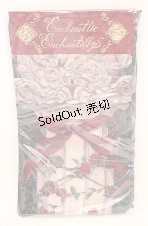 画像1: Enchantlic Enchantilly / エンタシスローズタイツ  クロ×赤薔薇 O-25-08-17-052-LO-ZA-OW-ZT444-F001 (1)