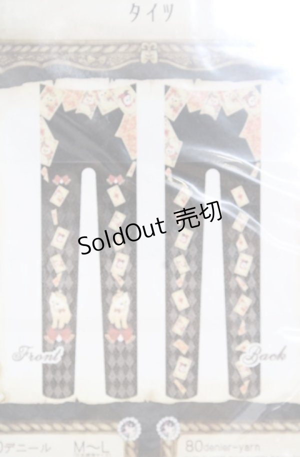 画像3: Enchantlic Enchantilly / クイーンキャットタイツ〜トランプの国〜タイツ M〜L クロ O-25-08-17-053-LO-ZA-OW-ZT444-F001 (3)
