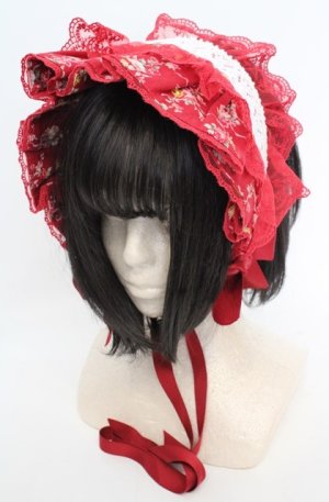 画像: Angelic Pretty / Petit Bouquetボンネット  アカ O-25-08-17-009-AP-AC-OW-OS