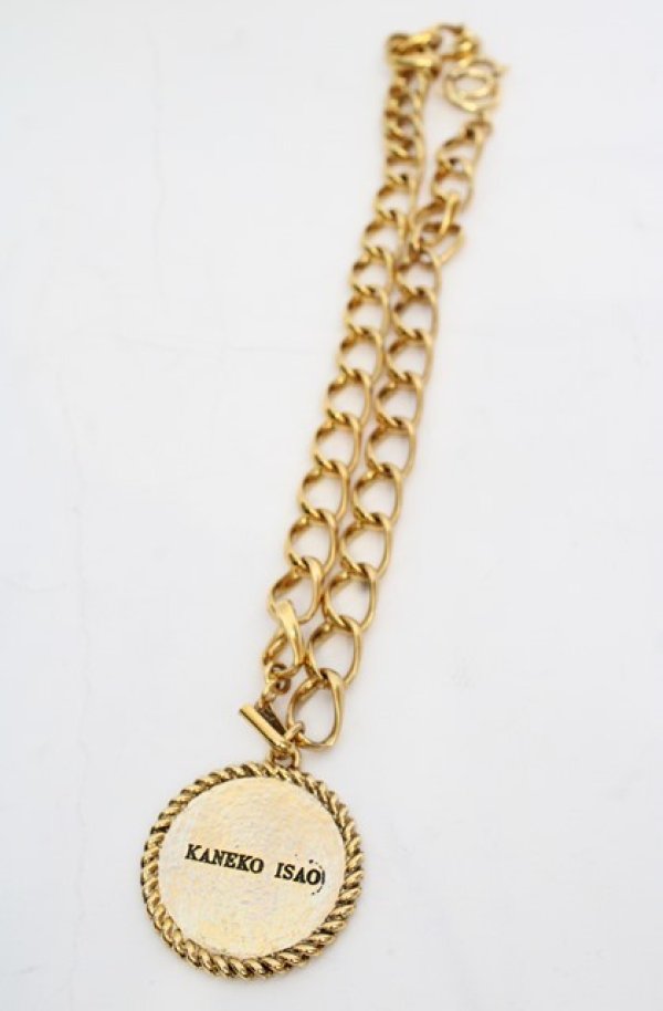 画像1: KANEKO ISAO / ロゴプレートネックレス  ゴールド O-25-08-17-022-EL-AC-OW-ZT444-F003 (1)
