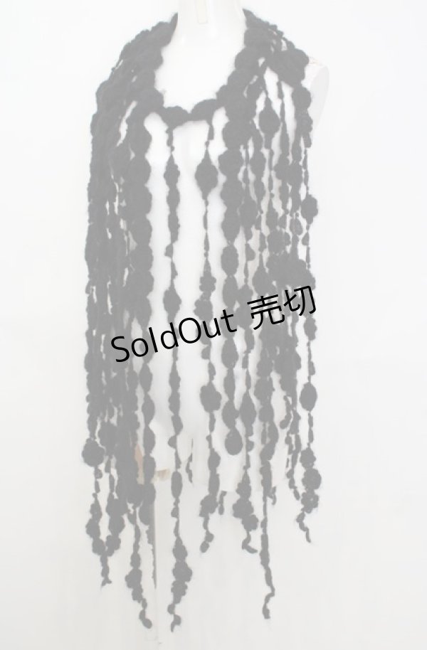 画像1: KANEKO ISAO / モヘアモチーフストール  クロ O-25-08-17-023-EL-ZA-OW-ZT450 (1)