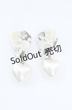 画像: hanakabeads / ふっくらハートのコラージュピアス  オフ O-25-08-18-054-LO-AC-IG-OS