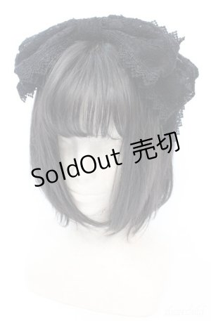 画像: ATELIER　Ruby / ワイヤー入り総レースリボンカチューシャ  クロ O-25-08-18-006-EL-AC-IG-OS