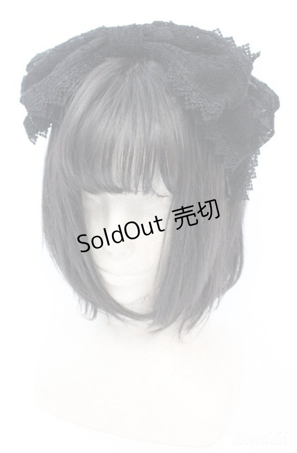 画像1: ATELIER　Ruby / ワイヤー入り総レースリボンカチューシャ  クロ O-25-08-18-006-EL-AC-IG-OS (1)