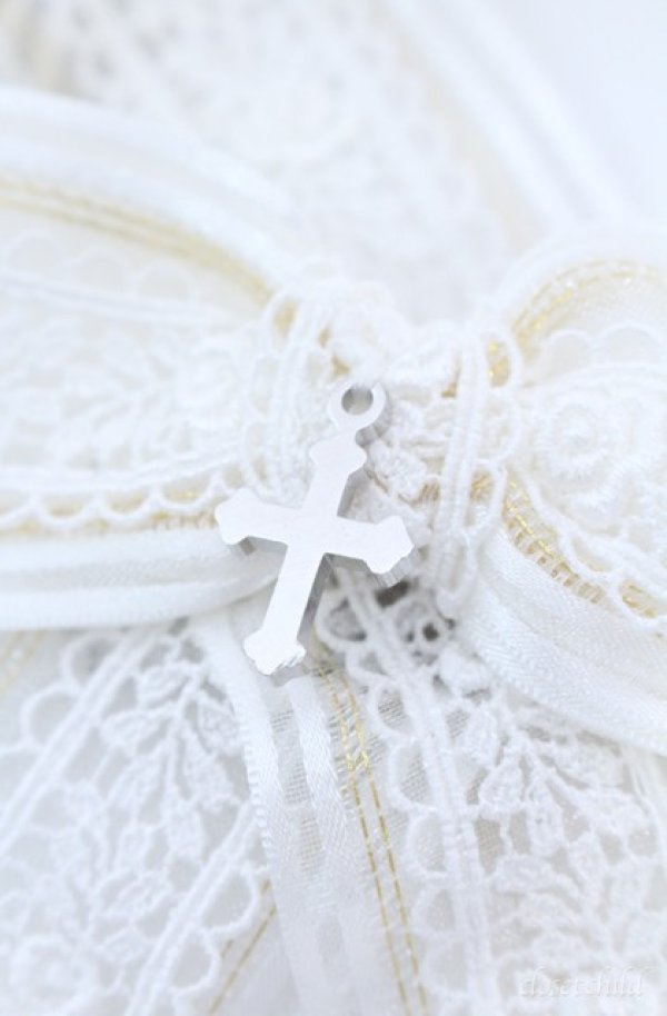 画像2: ATELIER PIERROT / Ribbon Cross Charm Clips　クリップ  シロ O-25-08-18-013-EL-AC-IG-ZT394-F006 (2)