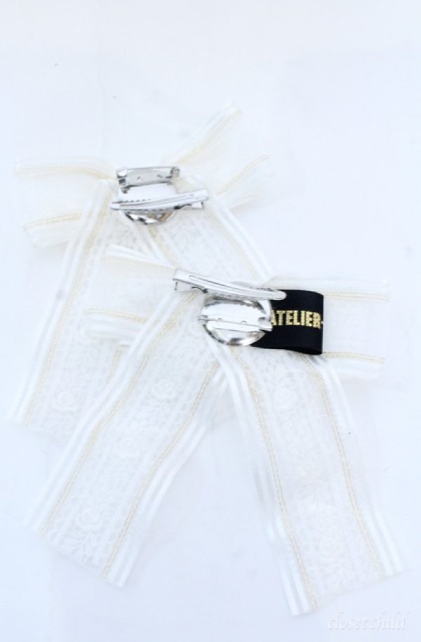画像3: ATELIER PIERROT / Ribbon Cross Charm Clips　クリップ  シロ O-25-08-18-013-EL-AC-IG-ZT394-F006 (3)