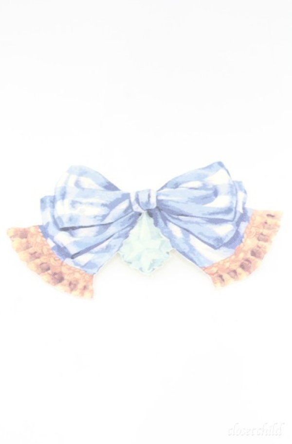 画像1: Enchantlic Enchantilly / リボンプリントブローチ  サックス O-25-08-18-015-LO-AC-IG-ZT488-F001 (1)