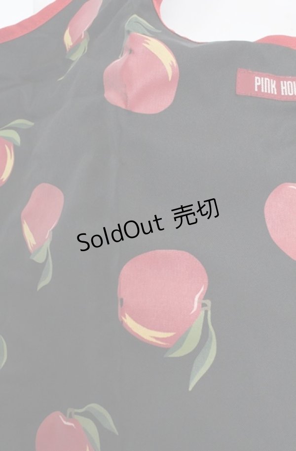 画像2: PINK HOUSE / エコバッグ  りんご（クロ×アカ） O-25-08-20-005-LO-BG-OW-ZT500 (2)