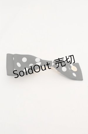 画像: Maison de FLEUR / ドットサテンリボンバレッタ  クロ O-25-08-20-078-LO-AC-OW-OS