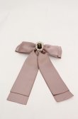 画像1: Maison de FLEUR / EC限定ビジューリボンサテンバレッタ  ピンクベージュ O-25-08-20-084-LO-AC-OW-OS (1)