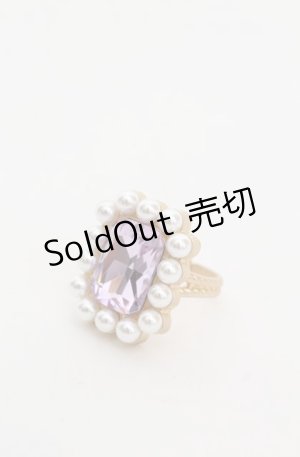 画像: Maison de FLEUR / パールビジューリング  ラベンダー×ゴールド O-25-08-20-090-LO-AC-OW-OS