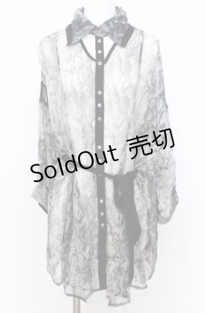 画像: Ozz Croce / シースルーパイソンシャツ  グレー×ブラック系 O-25-08-20-1034-OO-BL-IG-ZY