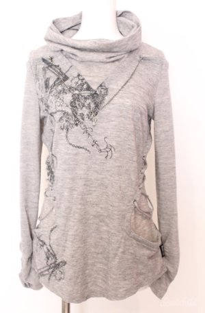 画像: Ozz Croce / ネックレスチェーン付きハイネックカットソー  グレー O-25-08-20-1040-OO-TO-IG-OS