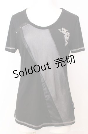 画像: Ozz Croce / 銀糸龍刺繍Tシャツ  ブラック O-25-08-20-1041-OO-TS-IG-OS