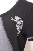 画像2: Ozz Croce / 銀糸龍刺繍Tシャツ  ブラック O-25-08-20-1041-OO-TS-IG-OS (2)