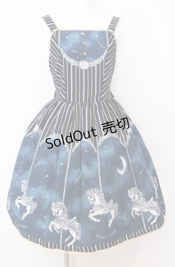 画像1: Innocent World / 真夜中のメリーゴーラウンドダイヤレースジャンパースカート  ネイビー O-25-08-20-1005-IW-OP-IG-OS (1)