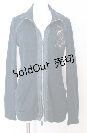 画像: Ozz Croce / 龍刺繍ニットジップアップ  グリーン O-25-08-20-1051-OO-TO-IG-OS