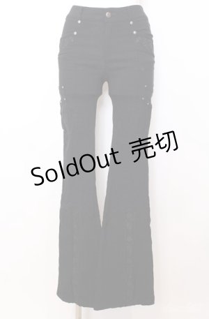 画像: Ozz oneste / ローズエンブロイダリーストレッチパンツ  ブラック O-25-08-20-1063-OO-PA-IG-OS