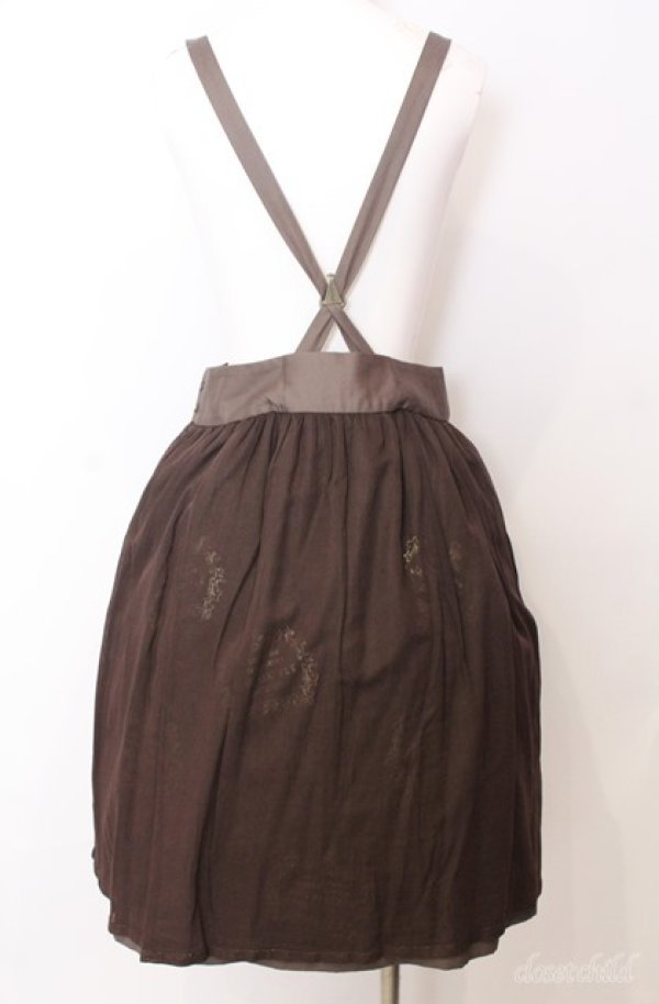 画像3: Jane Marple / 箔プリントエプロンスカート M ブラウン O-25-08-20-1008-JM-OP-IG-OS (3)