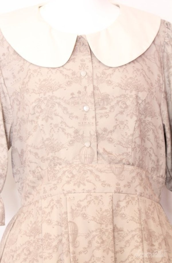 画像2: m petit by misako / NINA’Sコラボトワルドジュイワンピース L ベージュ O-25-08-20-1010-LO-OP-IG-ZT070 (2)