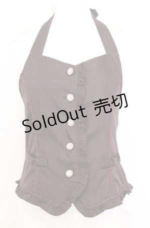 画像: axes femme POETIQUE / ホルターフリルベスト  ブラウン O-25-08-20-1012-AX-TO-IG-OS