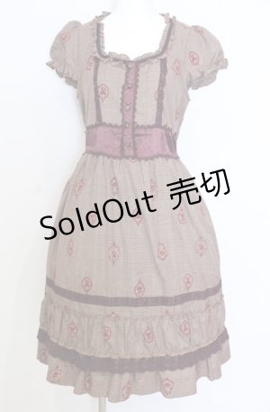 画像: axes femme / フロッキーグレンチェックワンピース  ブラウン×ワイン O-25-08-20-1014-AX-OP-IG-OS