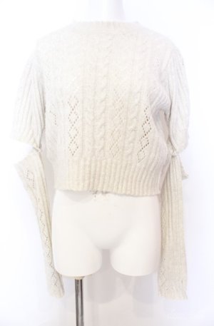 画像: axes femme POETIQUE / アームウォーマー付ニットプルオーバー M ベージュ O-25-08-20-1018-AX-TO-OW-OS