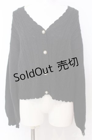 画像: axes femme / パールボタンニットカーディガン F クロ O-25-08-20-1020-AX-TO-OW-OS