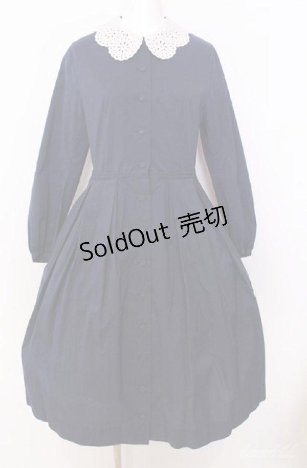 画像1: Jane Marple / アイレットレースカラーのワンピース M ネイビー O-25-08-20-1026-JM-OP-IG-OS (1)